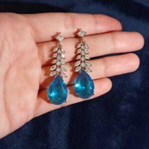 Ocean Teardrop Crystal Dangle Earrings