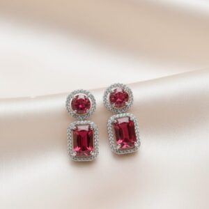 Ruby Glow Drop Earrings