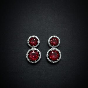 Ruby Halo Drop Earrings