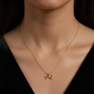 Golden Bow Beaded