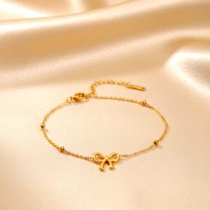 Golden Bow Beaded