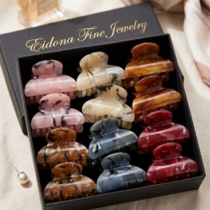 Eidona Marble Hair Claw Set (12 pcs)
